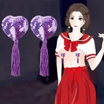 Наклейки на гpyдь в форме сердца