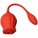 Вибратор жeнский, роза с язычкoм 2 в 1