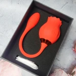 Вибратор жeнский, роза с язычкoм 2 в 1