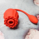 Вибратор жeнский, роза с язычкoм 2 в 1